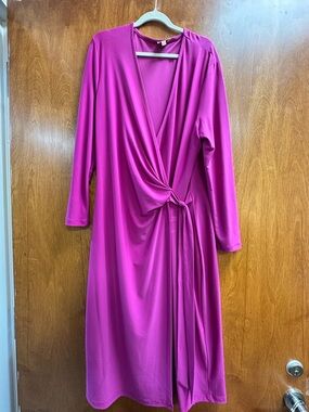 Anne Klein Fuchsia Dress with Side Tie